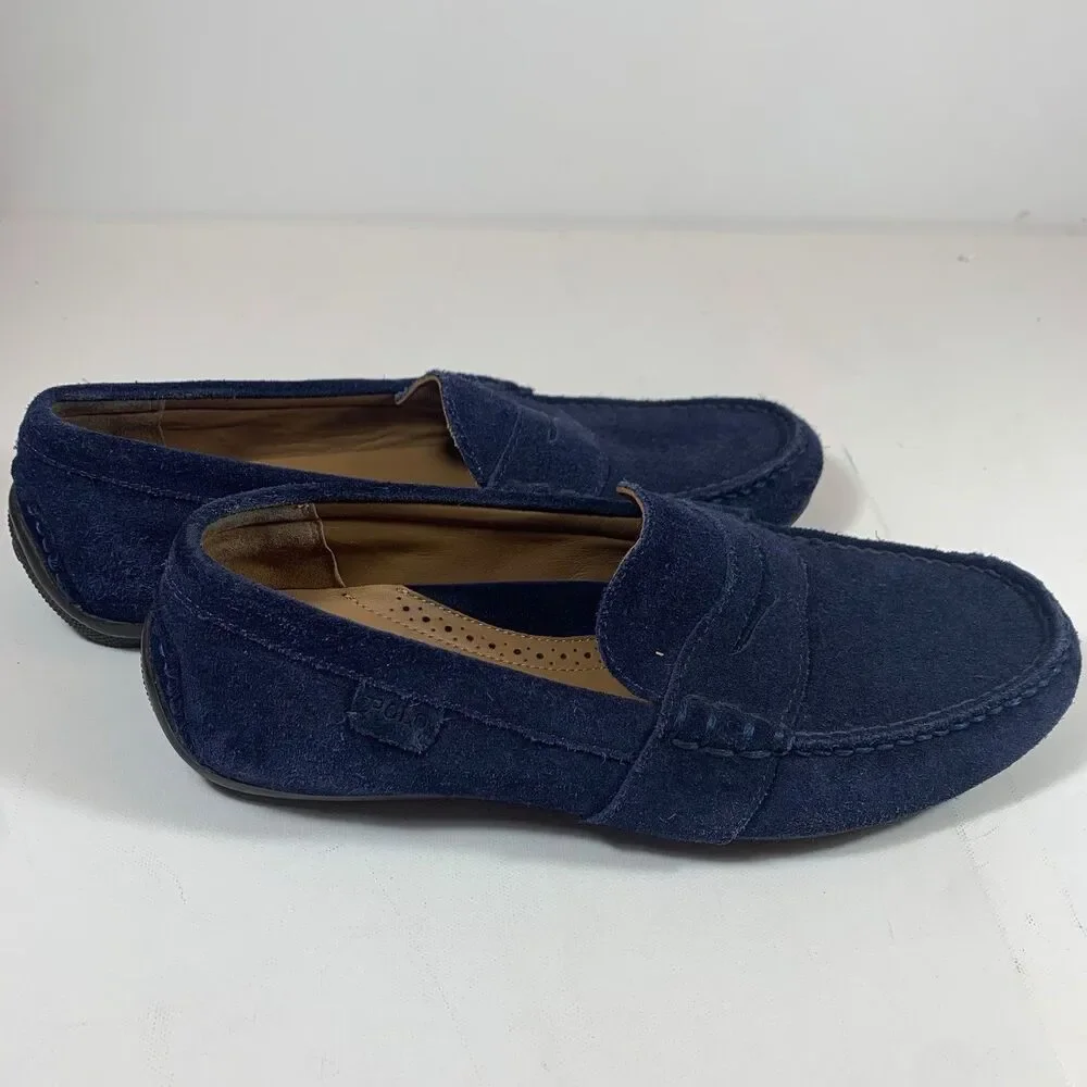 Polo Ralph Lauren Anders Suede Penny Drivers Men's Shoes Navy Blue Size 8 D